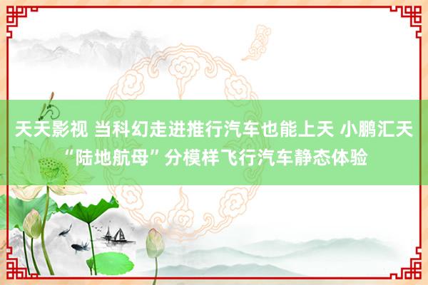 天天影视 当科幻走进推行汽车也能上天 小鹏汇天“陆地航母”分模样飞行汽车静态体验