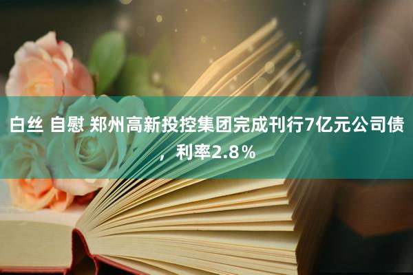 白丝 自慰 郑州高新投控集团完成刊行7亿元公司债，利率2.8％