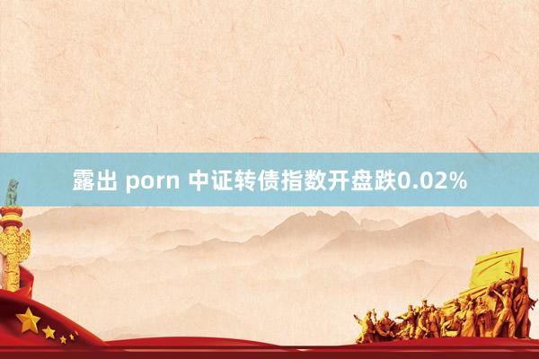 露出 porn 中证转债指数开盘跌0.02%