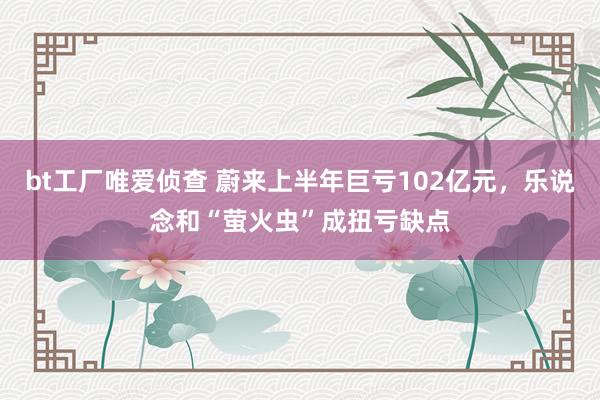 bt工厂唯爱侦查 蔚来上半年巨亏102亿元，乐说念和“萤火虫”成扭亏缺点