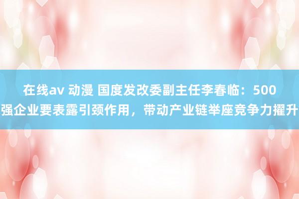 在线av 动漫 国度发改委副主任李春临：500强企业要表露引颈作用，带动产业链举座竞争力擢升