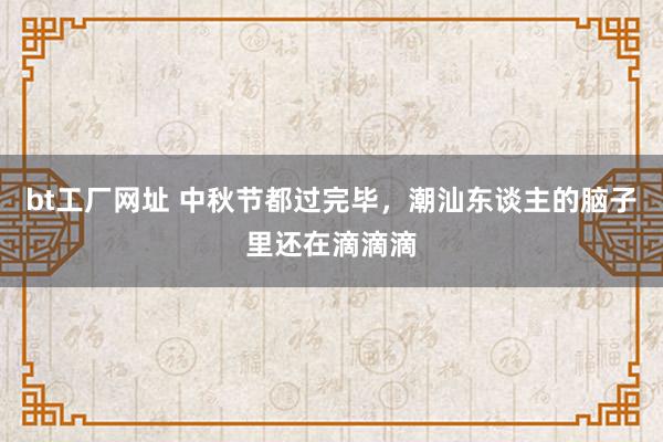 bt工厂网址 中秋节都过完毕，潮汕东谈主的脑子里还在滴滴滴