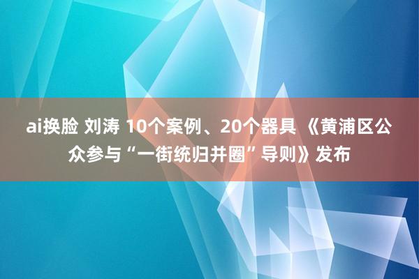 ai换脸 刘涛 10个案例、20个器具 《黄浦区公众参与“一街统归并圈”导则》发布