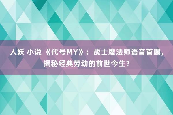 人妖 小说 《代号MY》：战士魔法师语音首曝，揭秘经典劳动的前世今生？