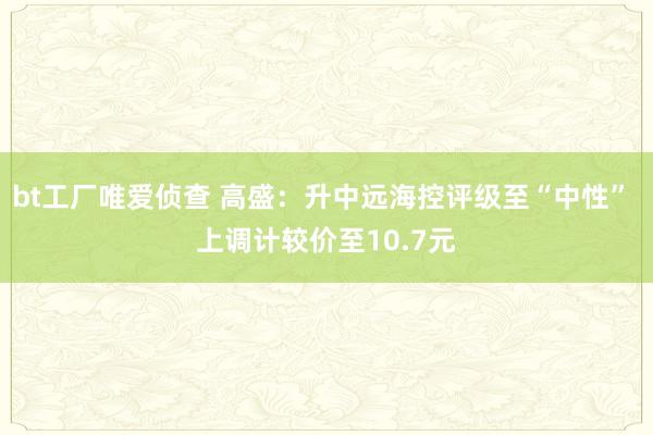 bt工厂唯爱侦查 高盛：升中远海控评级至“中性” 上调计较价至10.7元