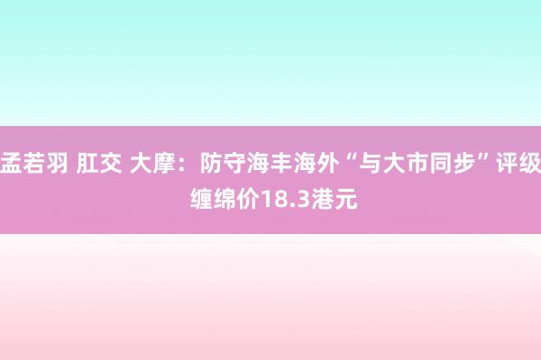 孟若羽 肛交 大摩：防守海丰海外“与大市同步”评级 缠绵价18.3港元