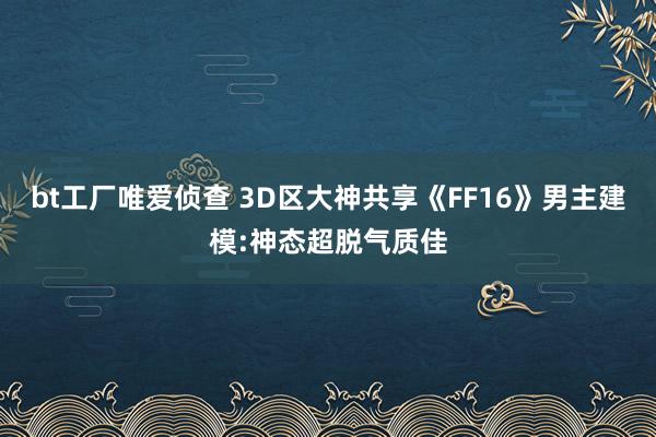 bt工厂唯爱侦查 3D区大神共享《FF16》男主建模:神态超脱气质佳