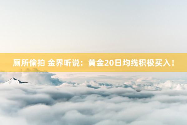 厕所偷拍 金界听说：黄金20日均线积极买入！