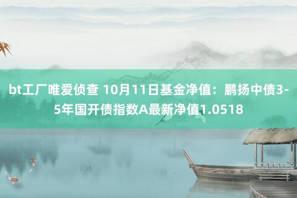 bt工厂唯爱侦查 10月11日基金净值：鹏扬中债3-5年国开债指数A最新净值1.0518