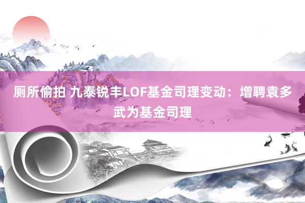 厕所偷拍 九泰锐丰LOF基金司理变动：增聘袁多武为基金司理