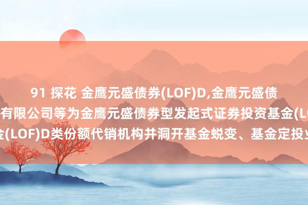 91 探花 金鹰元盛债券(LOF)D，金鹰元盛债券E: 新增东吴证券股份有限公司等为金鹰元盛债券型发起式证券投资基金(LOF)D类份额代销机构并洞开基金蜕变、基金定投业务及费率优惠的公告