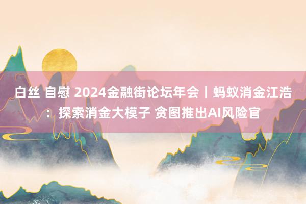 白丝 自慰 2024金融街论坛年会丨蚂蚁消金江浩：探索消金大模子 贪图推出AI风险官