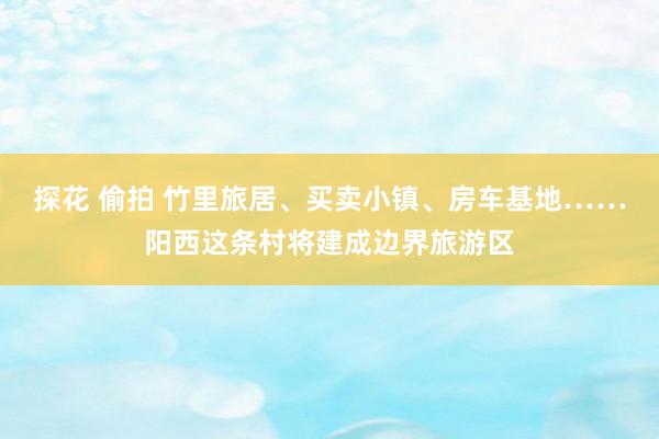 探花 偷拍 竹里旅居、买卖小镇、房车基地……阳西这条村将建成边界旅游区