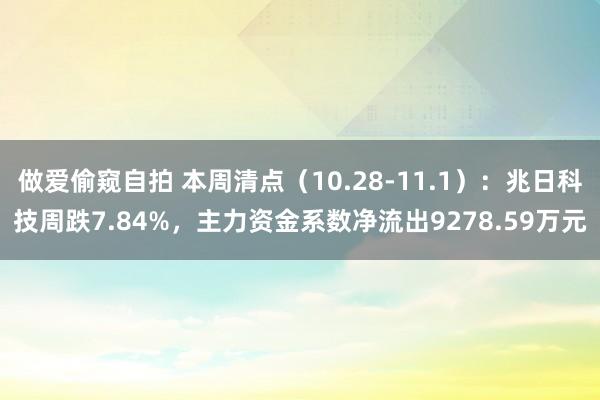 做爱偷窥自拍 本周清点（10.28-11.1）：兆日科技周跌7.84%，主力资金系数净流出9278.59万元