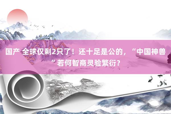 国产 全球仅剩2只了！还十足是公的，“中国神兽”若何智商灵验繁衍？