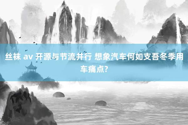 丝袜 av 开源与节流并行 想象汽车何如支吾冬季用车痛点?