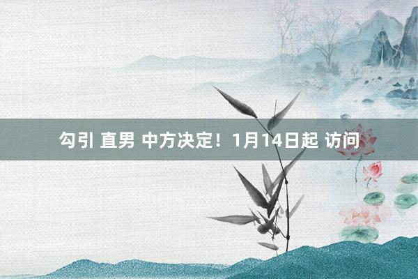 勾引 直男 中方决定！1月14日起 访问