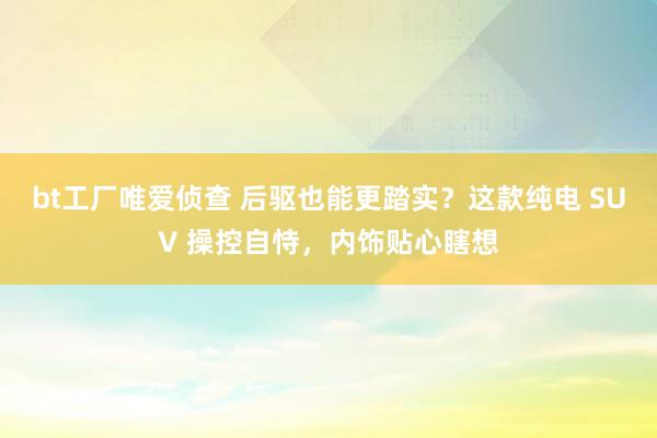 bt工厂唯爱侦查 后驱也能更踏实？这款纯电 SUV 操控自恃，内饰贴心瞎想